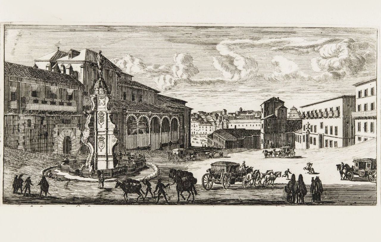 Grabado de la Plazuela de Santo Domingo (Foto: Biblioteca Nacional)