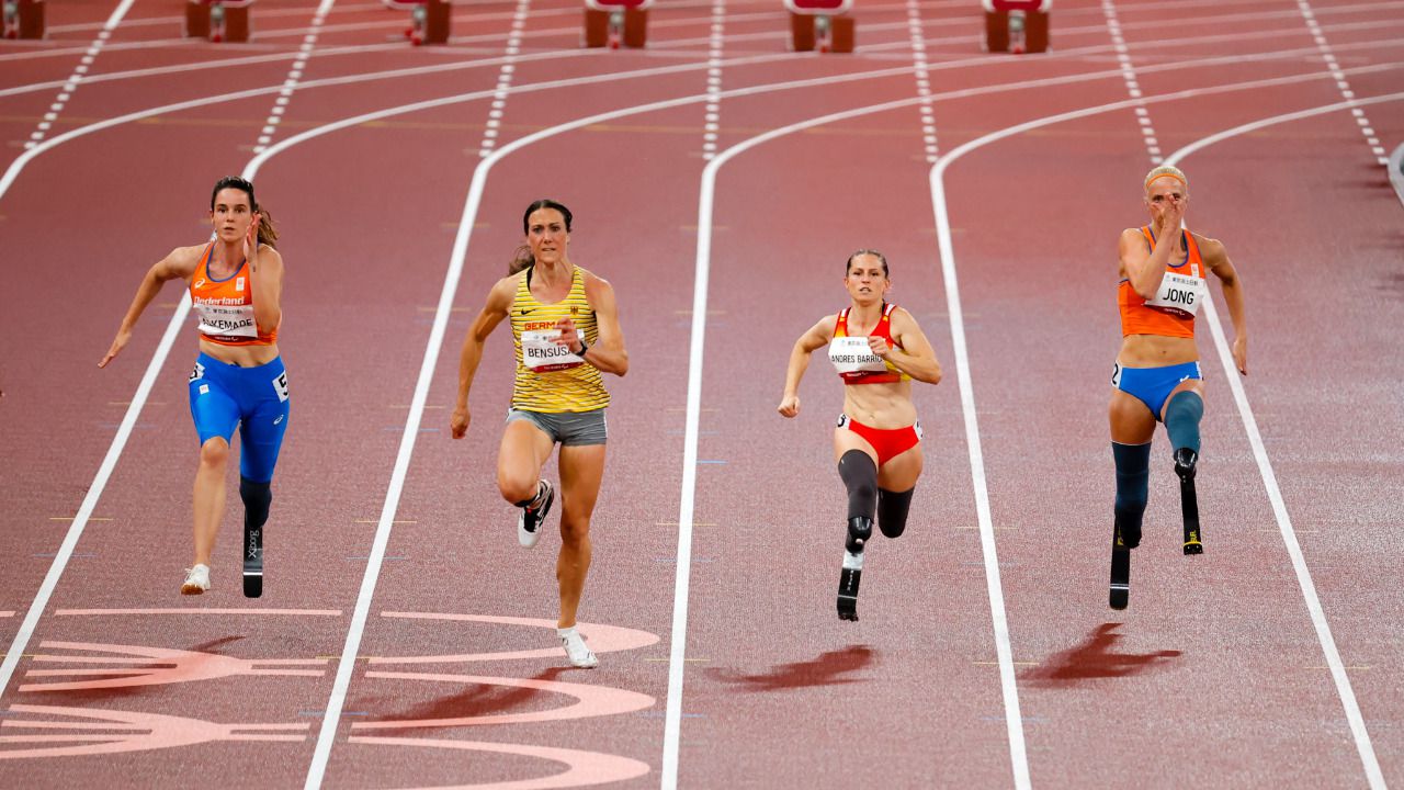 La atleta paralímpica en una de las competiciones