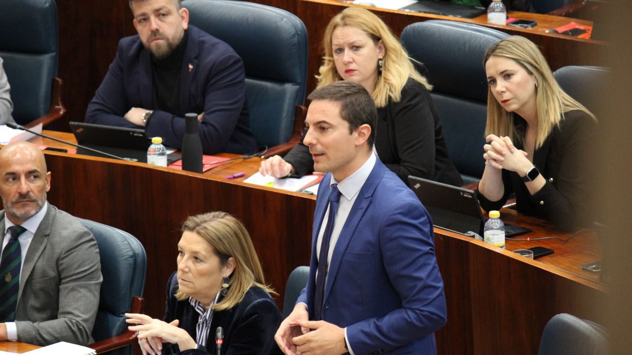 Lobato interviene desde su escaño (Foto: PSOE-M)