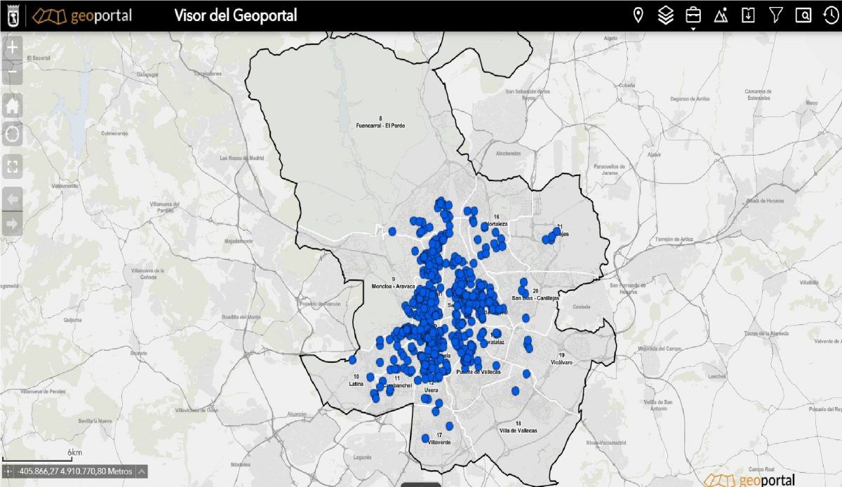 Mapa de las VUT en Madrid. Foto: Ayuntamiento de Madrid