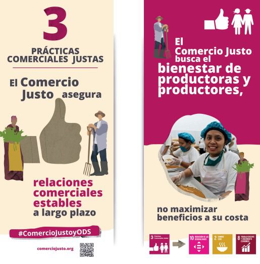 Uno de los paneles de la exposición «El Comercio Justo y los Objetivos de Desarrollo Sostenible»