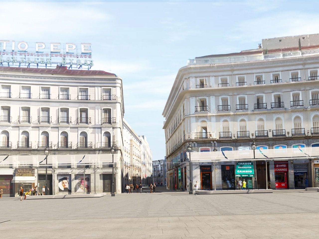 Recreación de la instalación de toldos en Sol (Foto: Ayuntamiento de Madrid)
