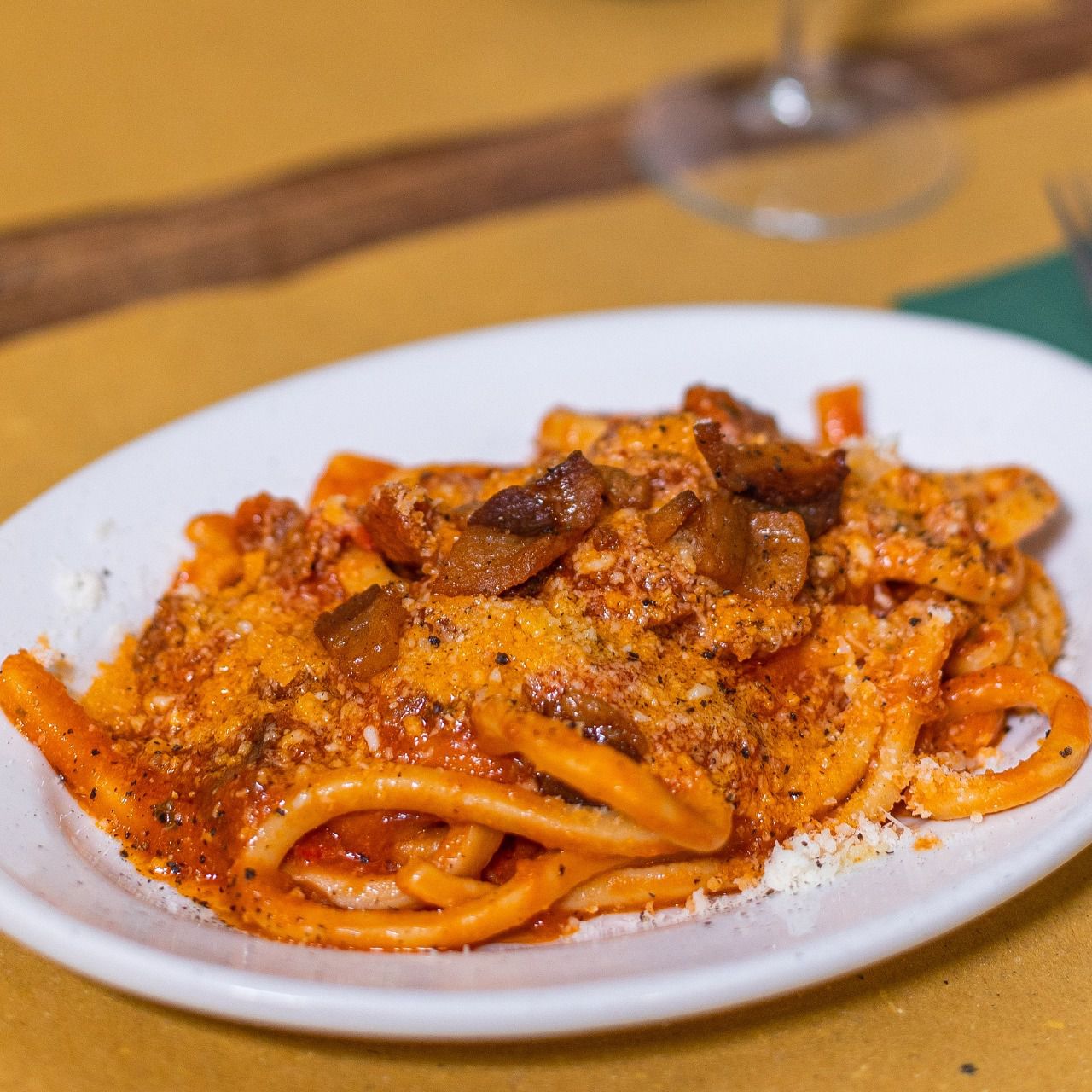 Lombrichelli viterbesi all’Amatriciana (Foto: Fratelli Figurato)