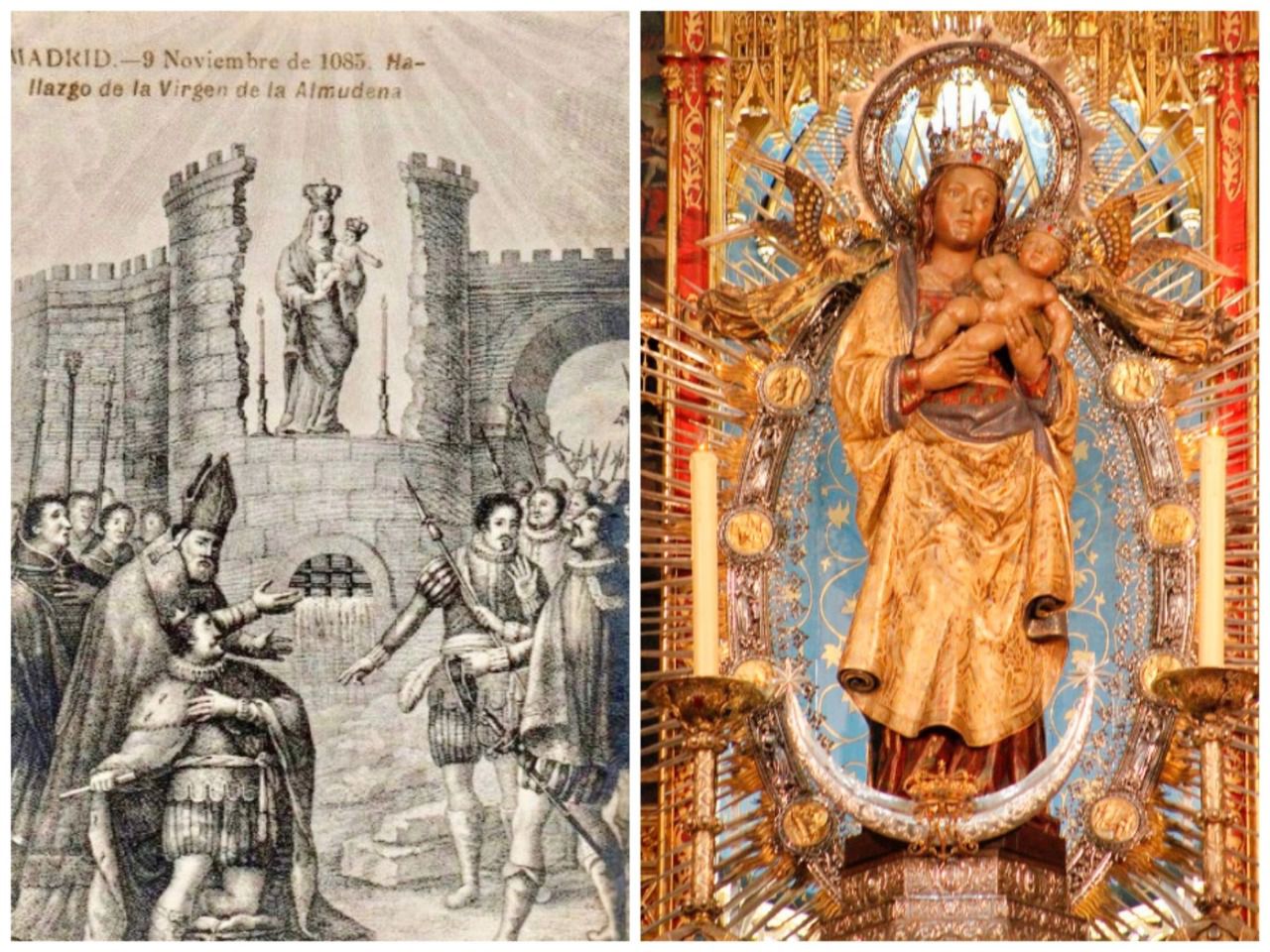 La Virgen de la Almudena en su aparición y en la actualidad