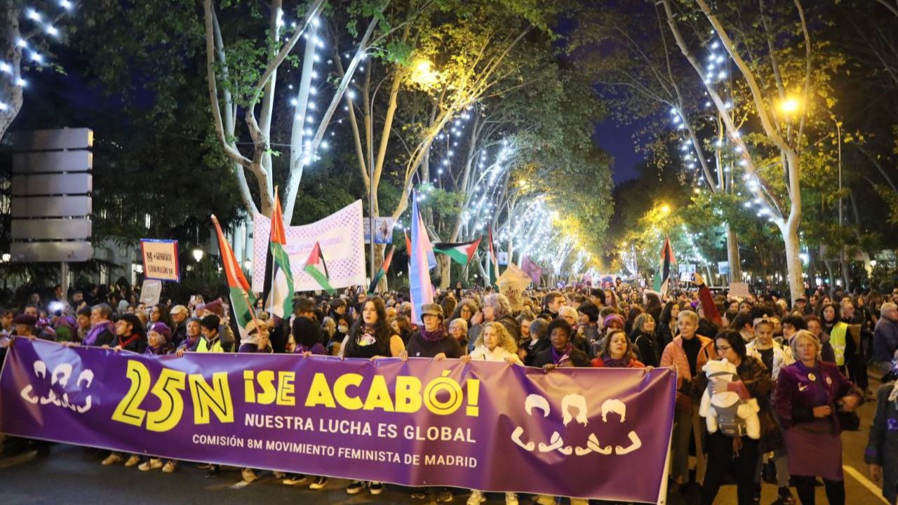 Manifestación del 25N del 2023, convocada por la Comision 8M. Foto: Marina Maza, Road Experience Audiovisual