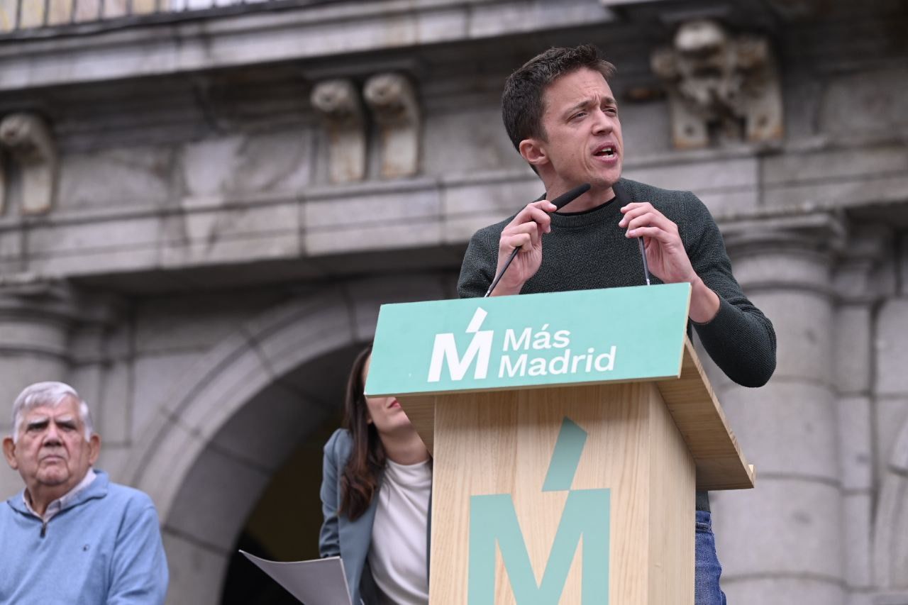 Íñigo Errejón en un acto de campaña de Más Madrid (Foto: Chema Barroso)