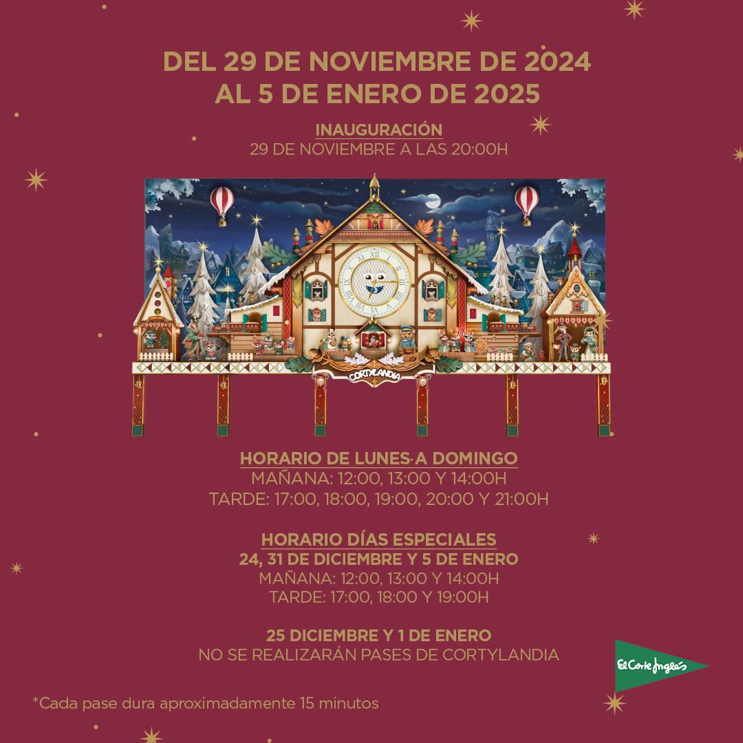 Horarios de Cortylandia (Foto: El Corte Inglés)