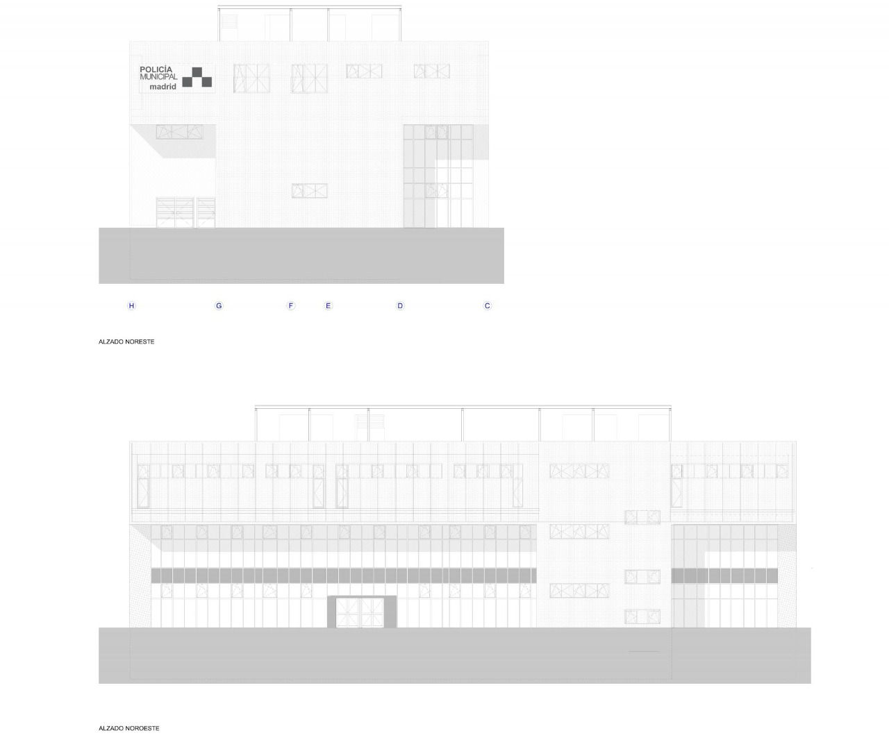 Alzados de la nueva Comisaría Integral de Policía Municipal en el distrito de Villaverde
