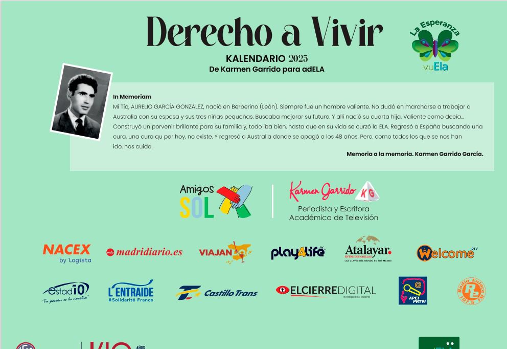 Contraportada del Kalendario. Madridiario y APEI colaboran con el proyecto