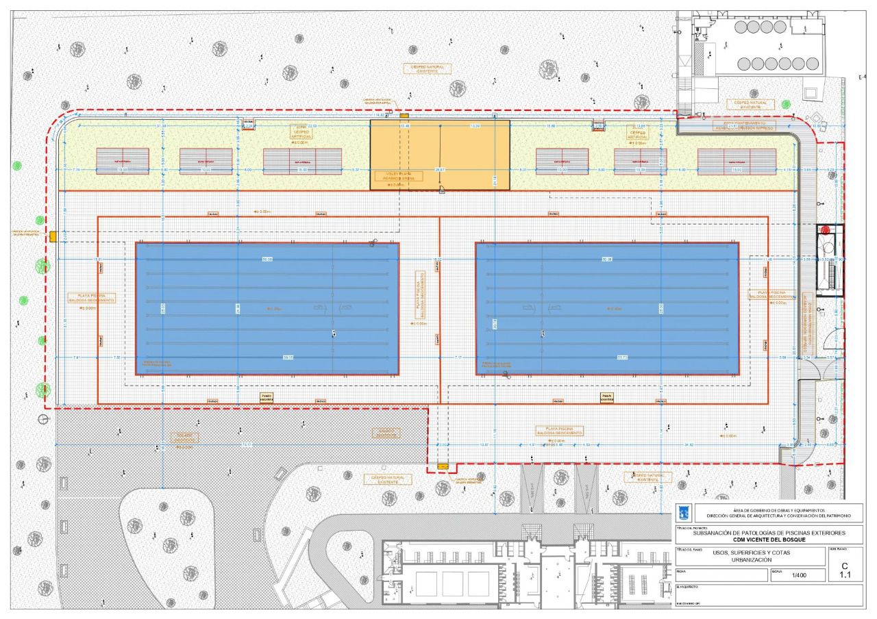 Infografía reforma piscinas Vicente del Bosque.