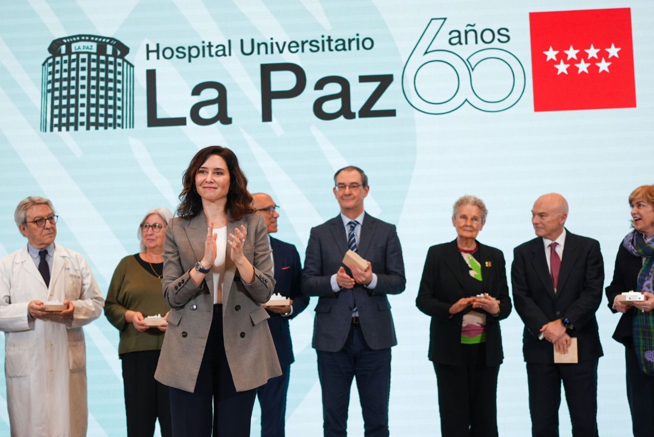 Isabel Díaz Ayuso, en el acto de aniversario de La Paz.