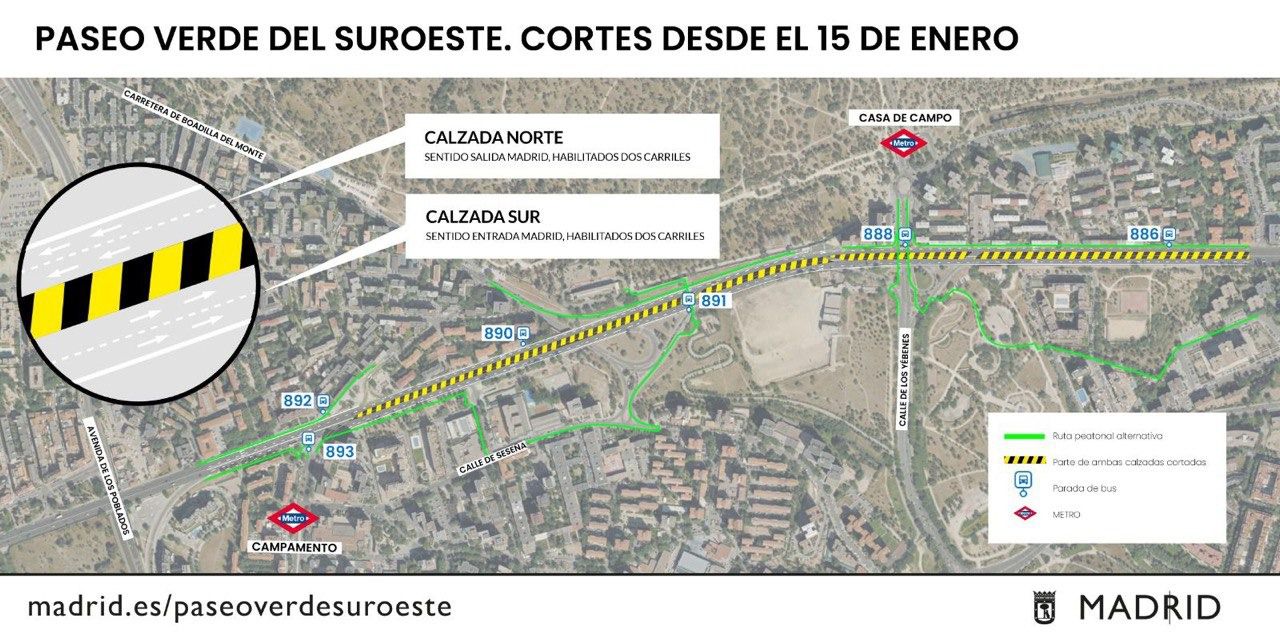 Plan de movilidad de la A-5 durante las obras de soterramiento (Foto: Ayuntamiento de Madrid)