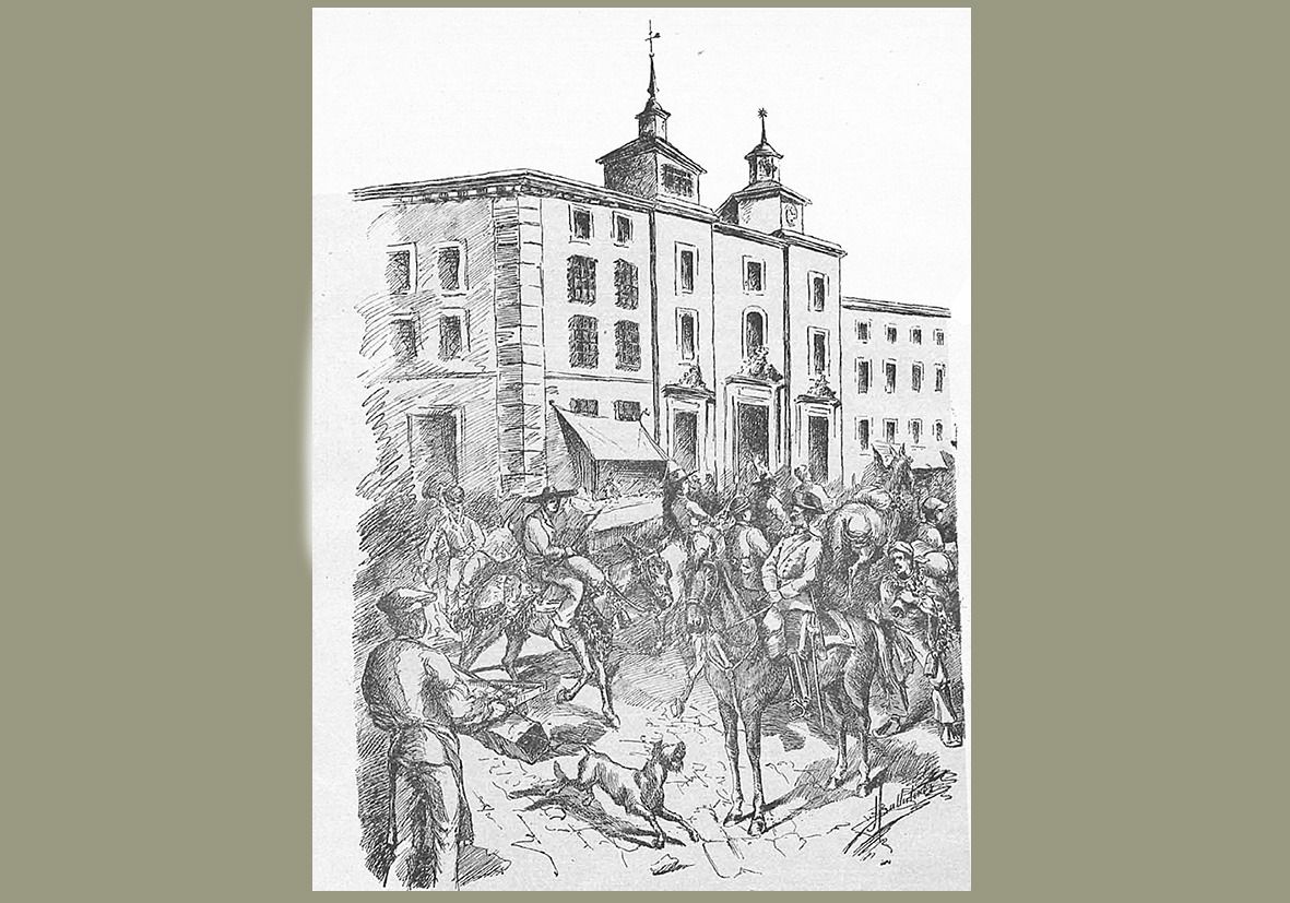 Dibujo sobre la romería de San Antón publicado en 1895 por Nuevo Mundo (Foto: BNE)