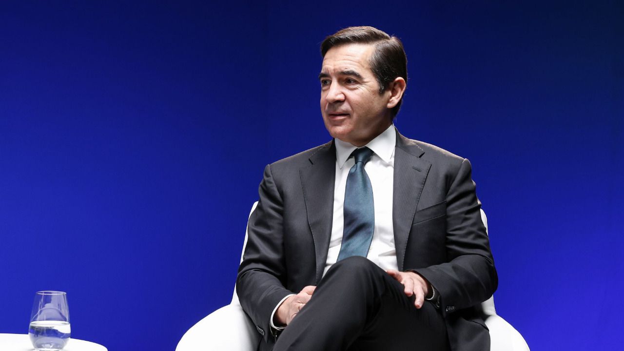 El presidente de BBVA, Carlos Torres Vila, en un momento de la entrevista