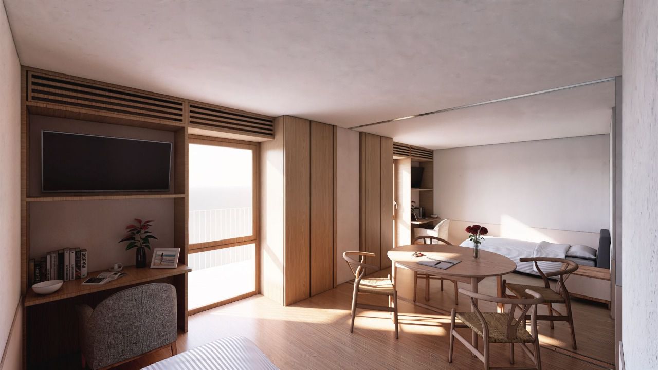 Modelo de habitación de las nuevas residencias (Foto: Comunidad de Madrid)