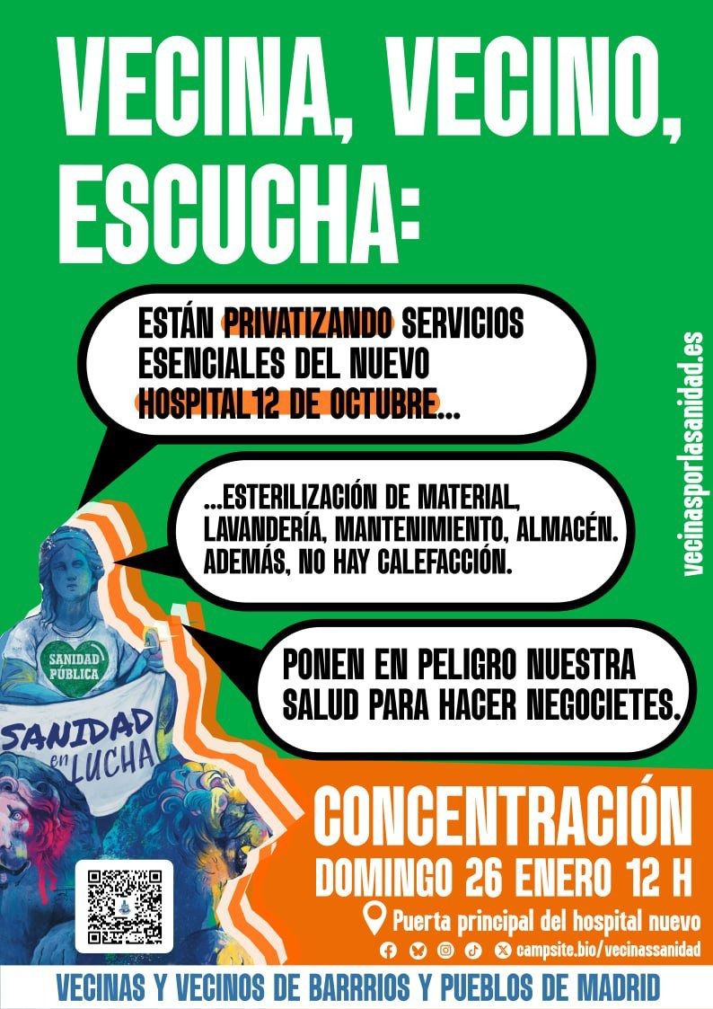 Cartel de la convocatoria (Foto: @VecinasSanidad)