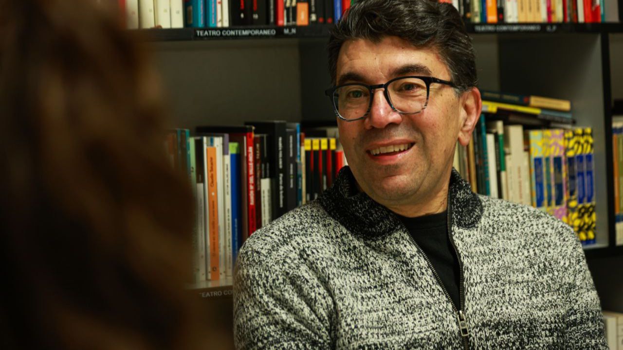 Javier Yagüe en un momento de la entrevista con Madridiario