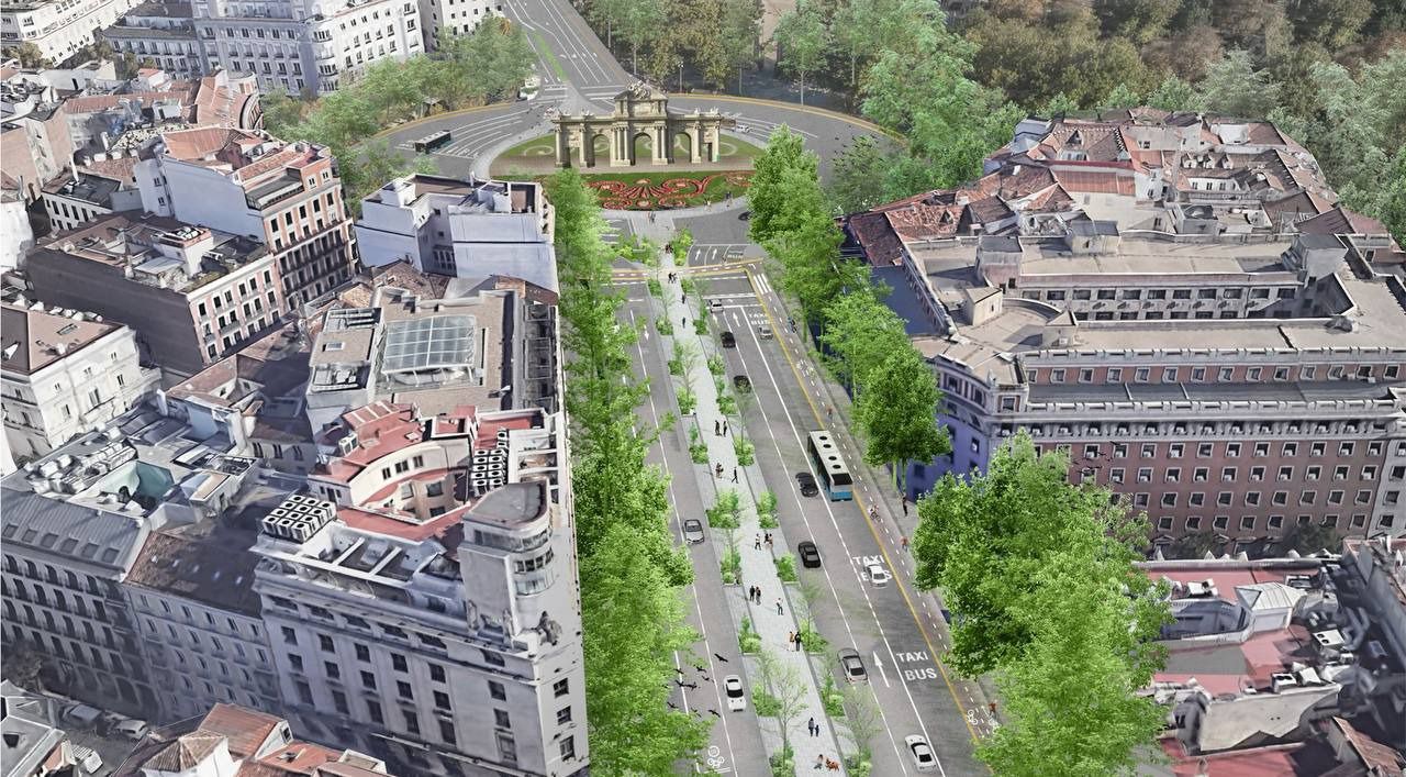 Así quedará el nuevo bulevar entre Cibeles y la Puerta de Alcalá (Foto: Ayuntamiento de Madrid)