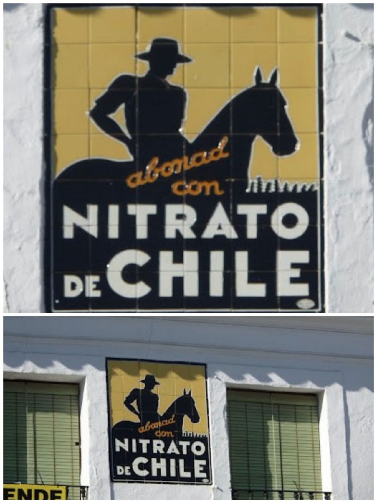 Cartel en ceramica de Nitrato de Chile