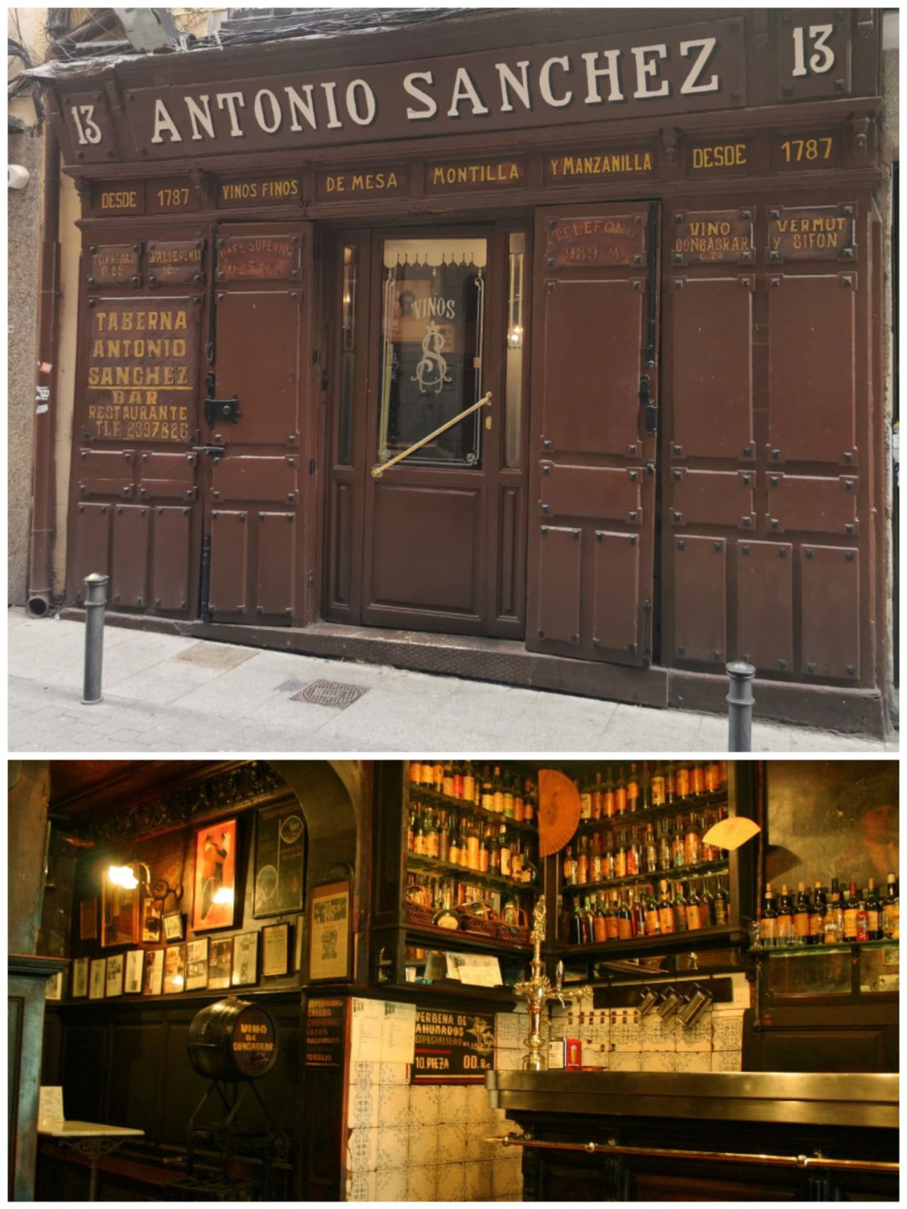 Interior y exterior de la Taberna de Antonio Sánchez.