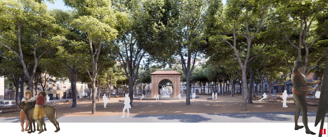 Planos de la propuesta que ha ocupado el segundo lugar en la reforma del Dos de Mayo