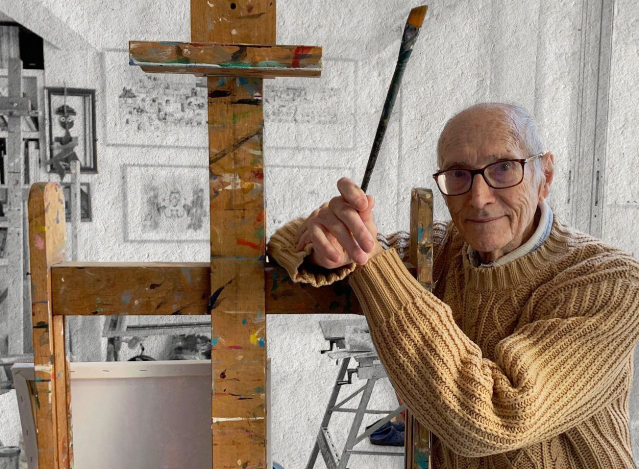 Andrés Vázquez de Solá en su estudio