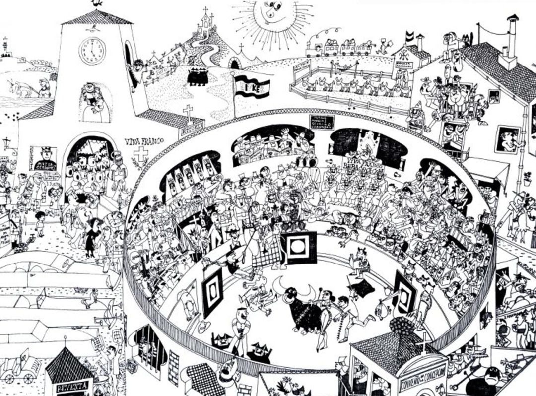"La corrida franquista", uno de sus dibujos