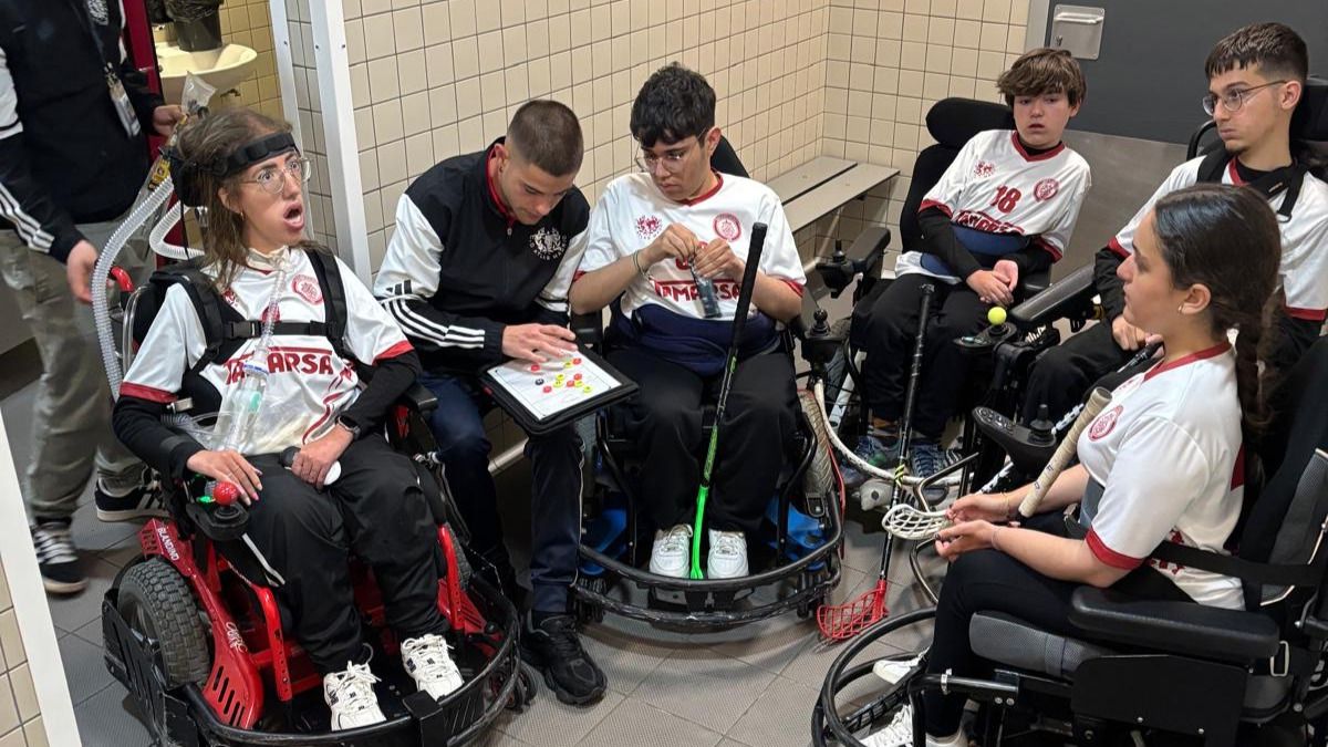 Los jugadores, momentos antes de un partido