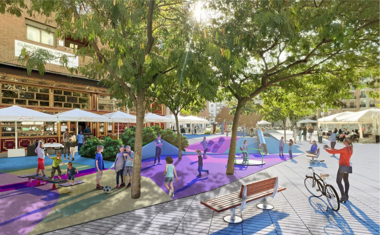 Recreación de la futura plaza de Salvador Dalí (Foto: Ayuntamiento de Madrid)