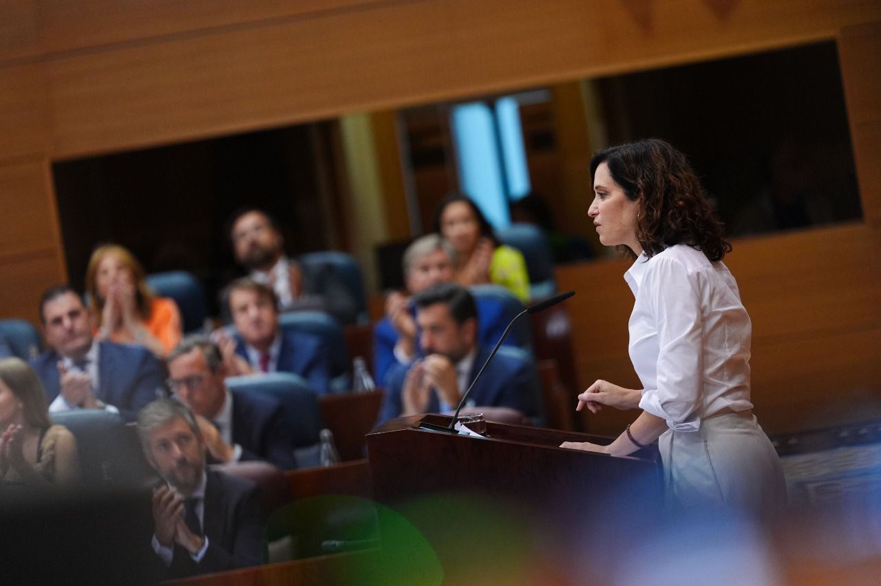 Isabel Díaz Ayuso, respondiendo a la oposición en el Debate de la región