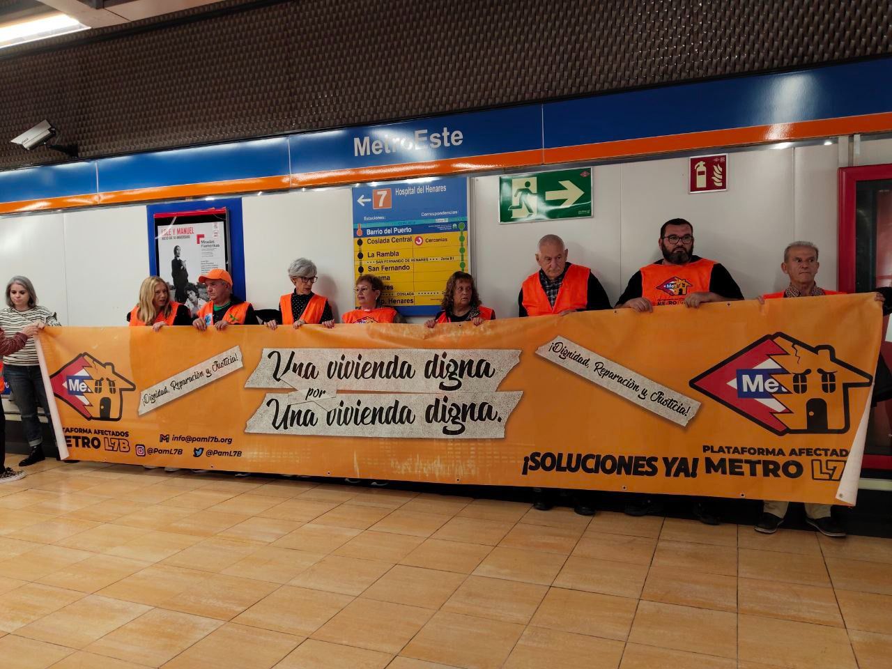 Protesta de la Plataforma de Afectados de Metro L7B