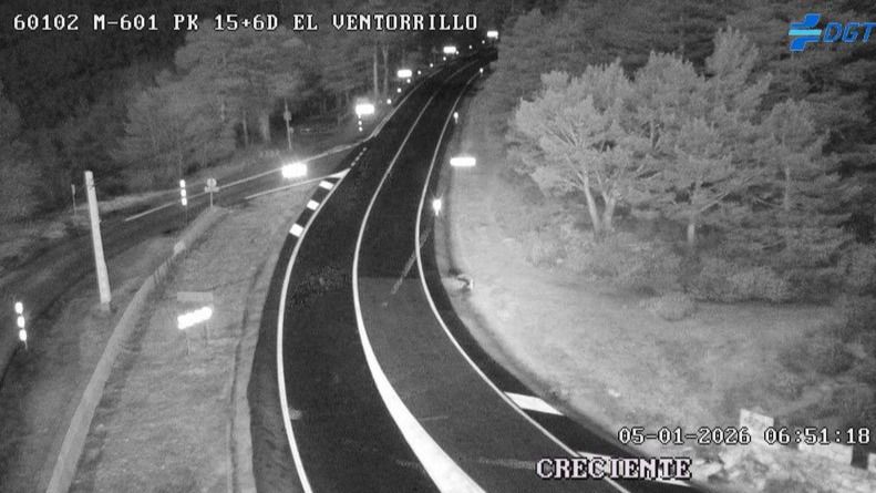 Imagen de la DGT de esta mañana en la M-601