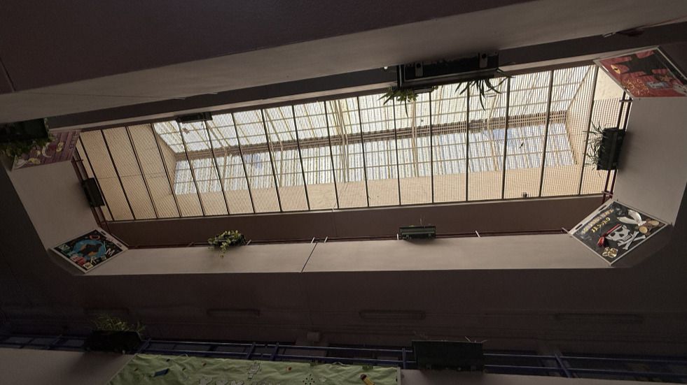 Cúpula del edificio principal del CEIP Buenos Aires, que tiene amianto