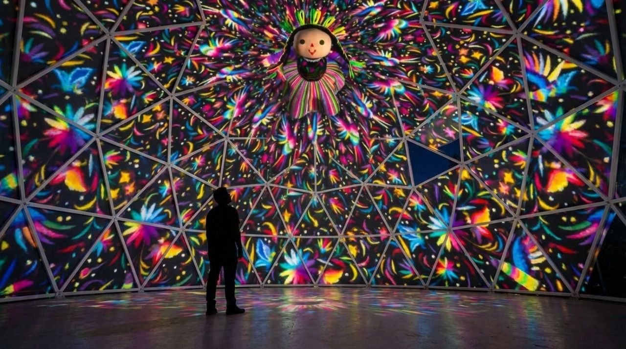 Espacio multisensorial instalado en la plaza de Olavide (Foto: Eolo Comunicación)