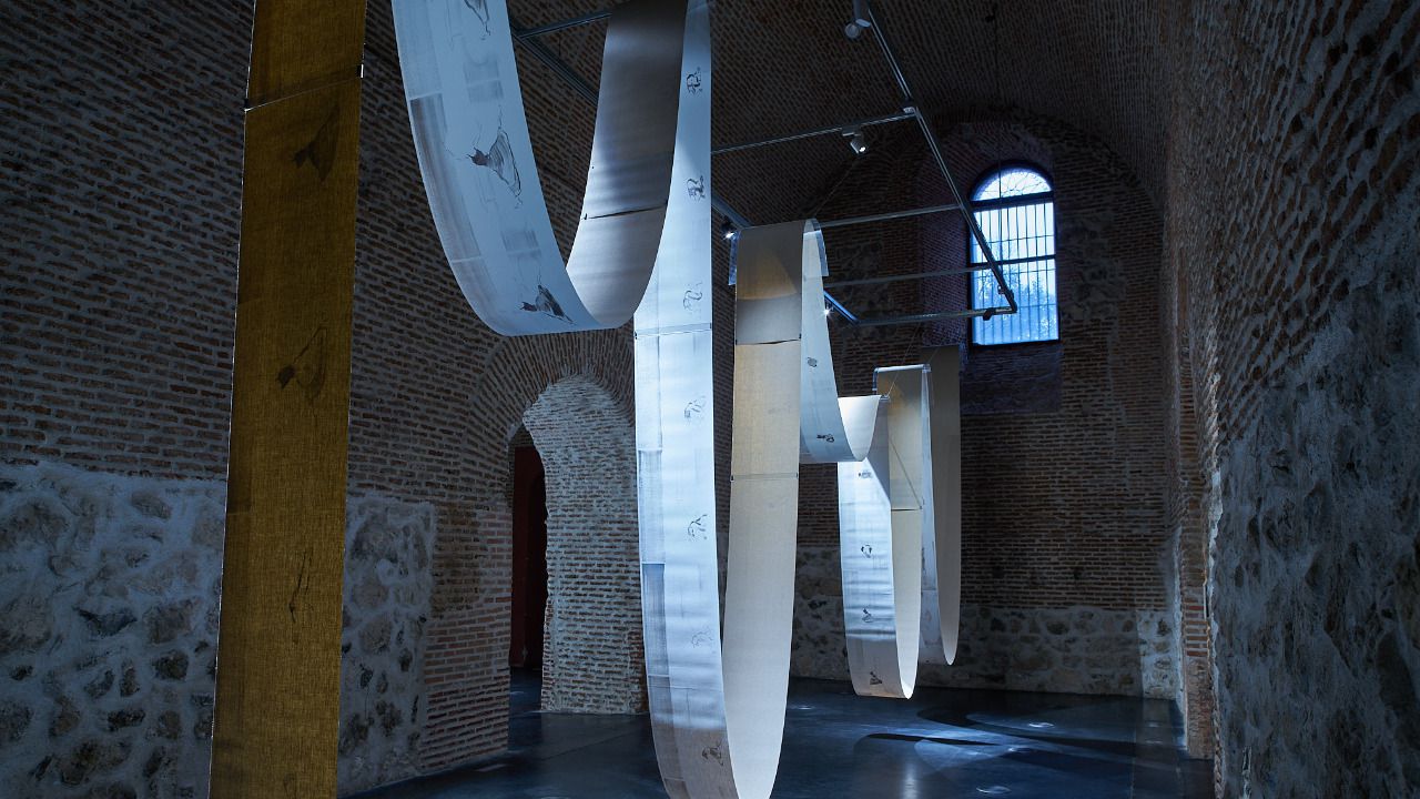 Una de las telas pintadas