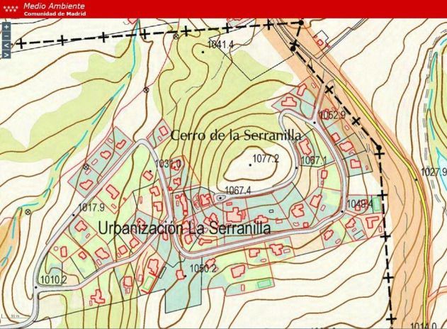 Plano topográfico de la zona, en la que se puede ver su elevación y pendientes