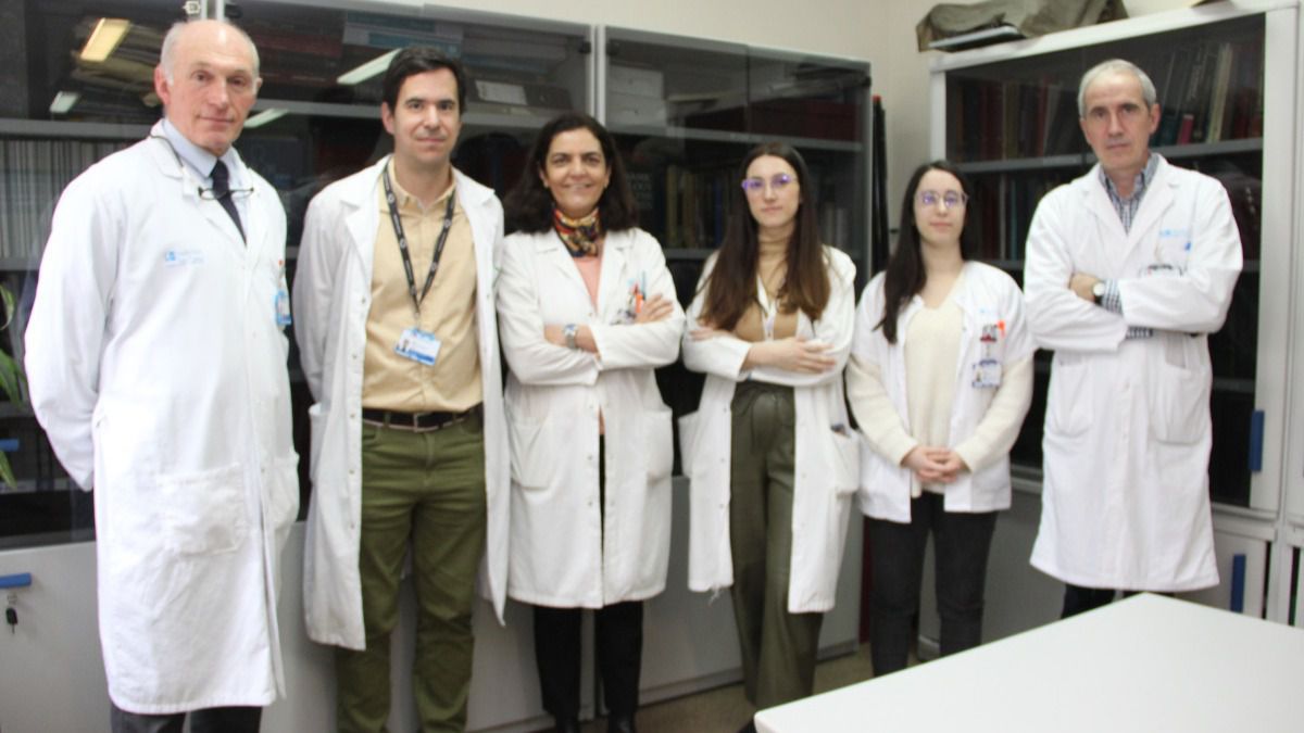 El neurólogo Jordi Matías-Guiu, el segundo por la izquierda, junto al equipo de investigadores del Hospital Clínico San Carlos