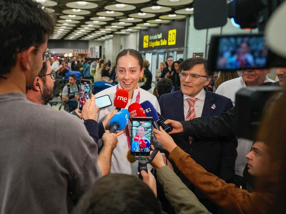 Audrey Pascual, a su llegada a Madrid tras los Juegos de Milán-Cortina 2026(Foto: CPE)
