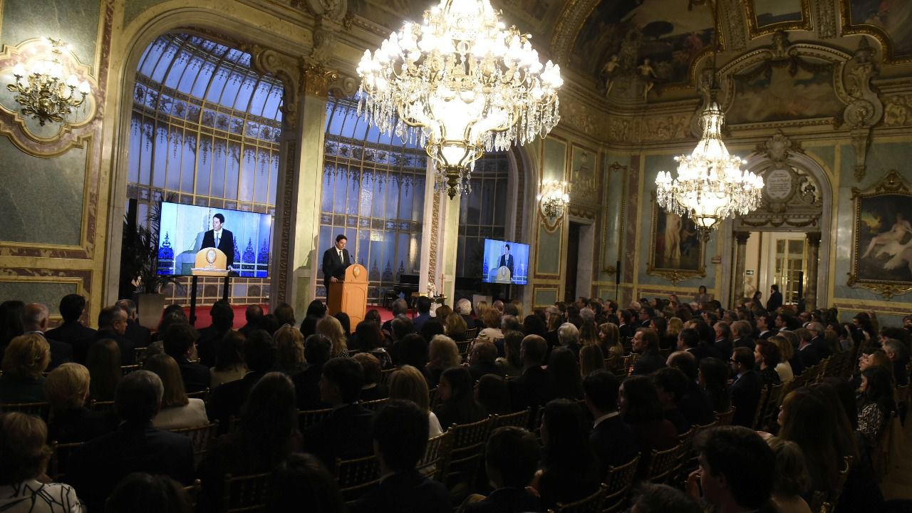 Manuel Martínez del Peral, presidente del COFM, durante su intervención.