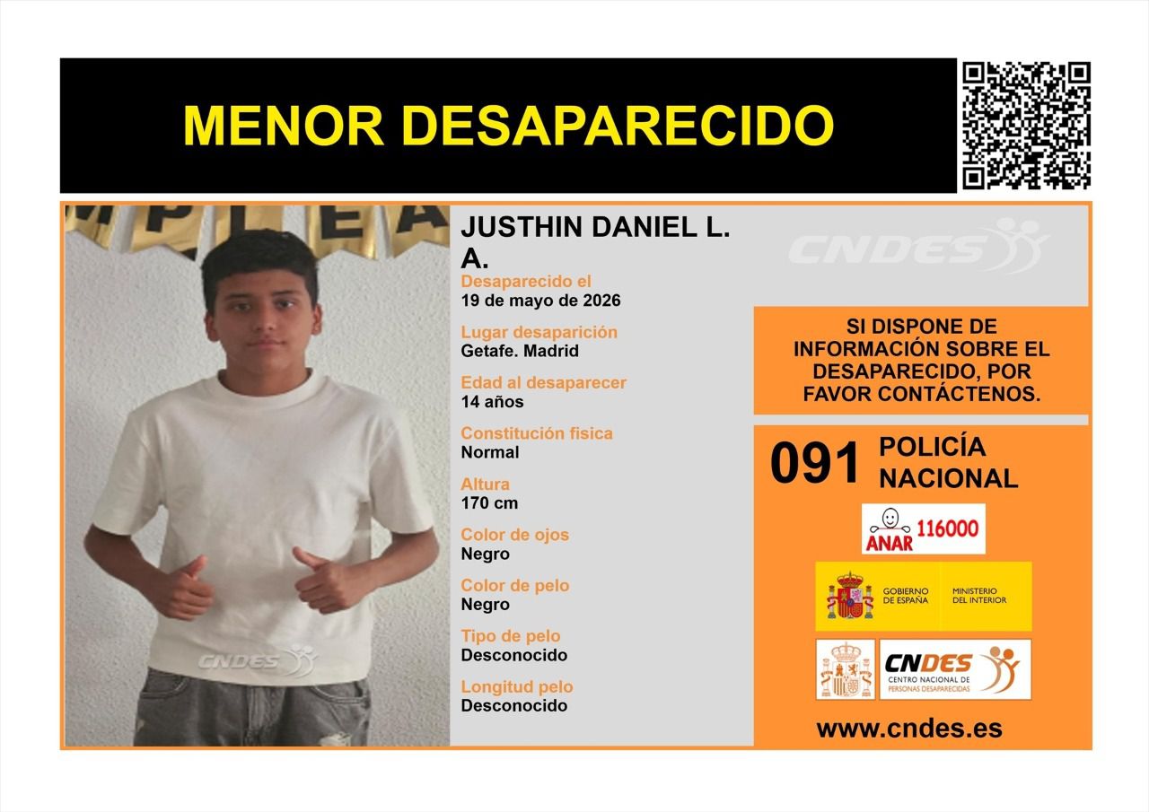 Ficha informativa con los datos del menor desaparecido (Foto: CNDES)