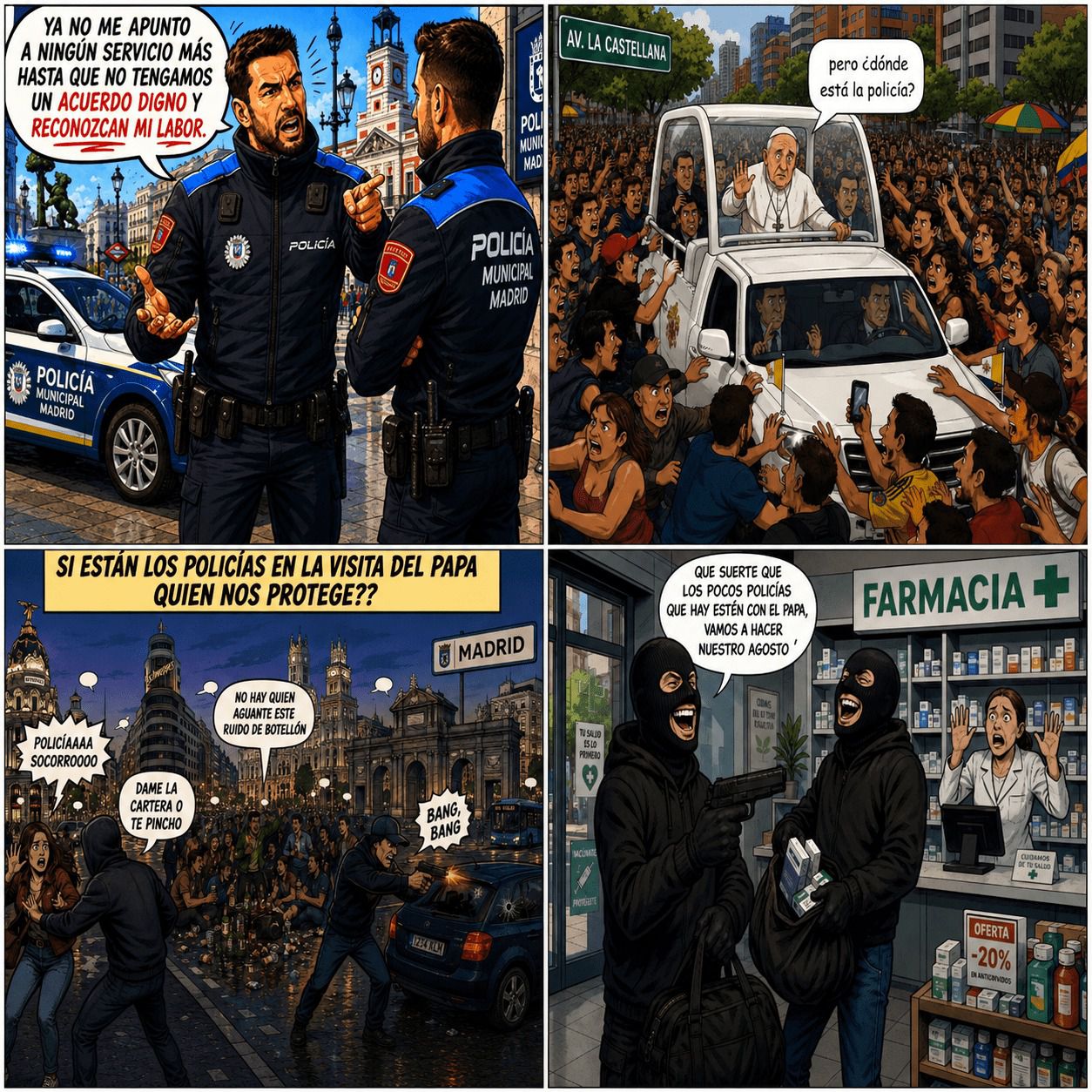 Imagen creada con IA por los sindicatos policiales.