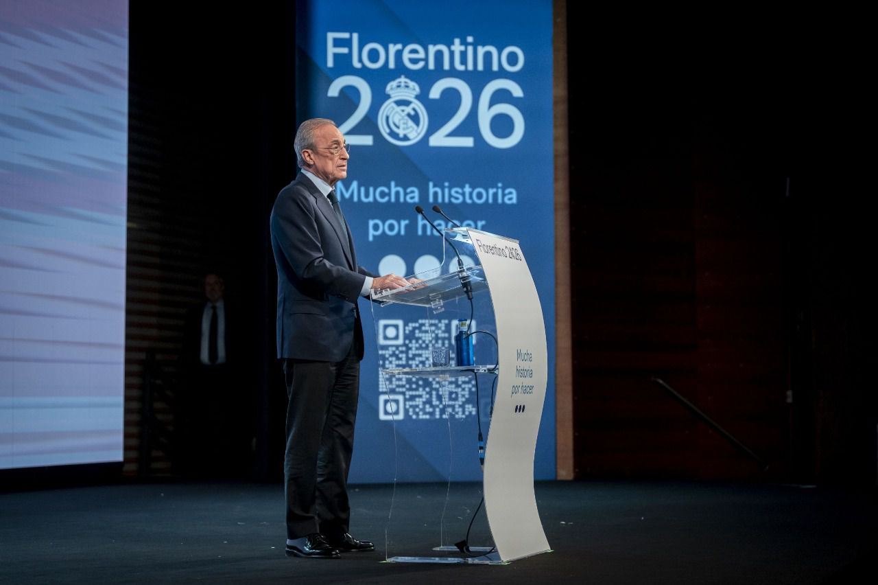 Florentino Pérez durante la presentación de su candidatura a la presidencia (Foto: AFP7 / Europa Press)