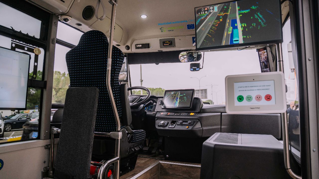 Interior del autobús autónomo