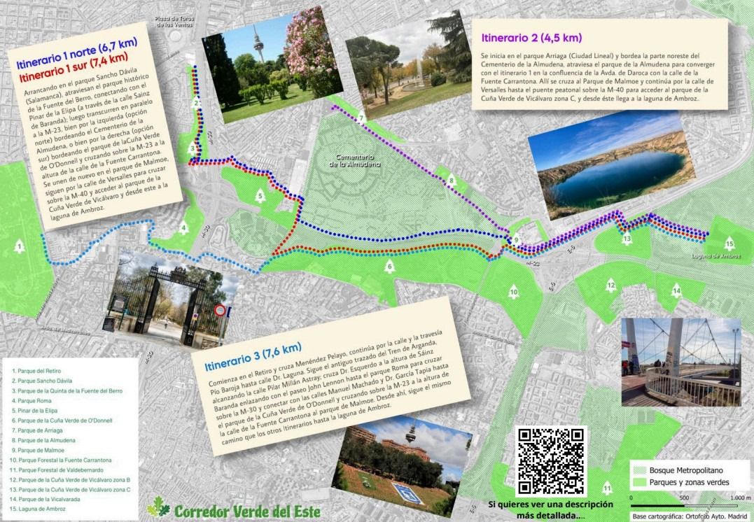 Los itinerarios propuestos por la Plataforma del Corredor Urbano del Este 