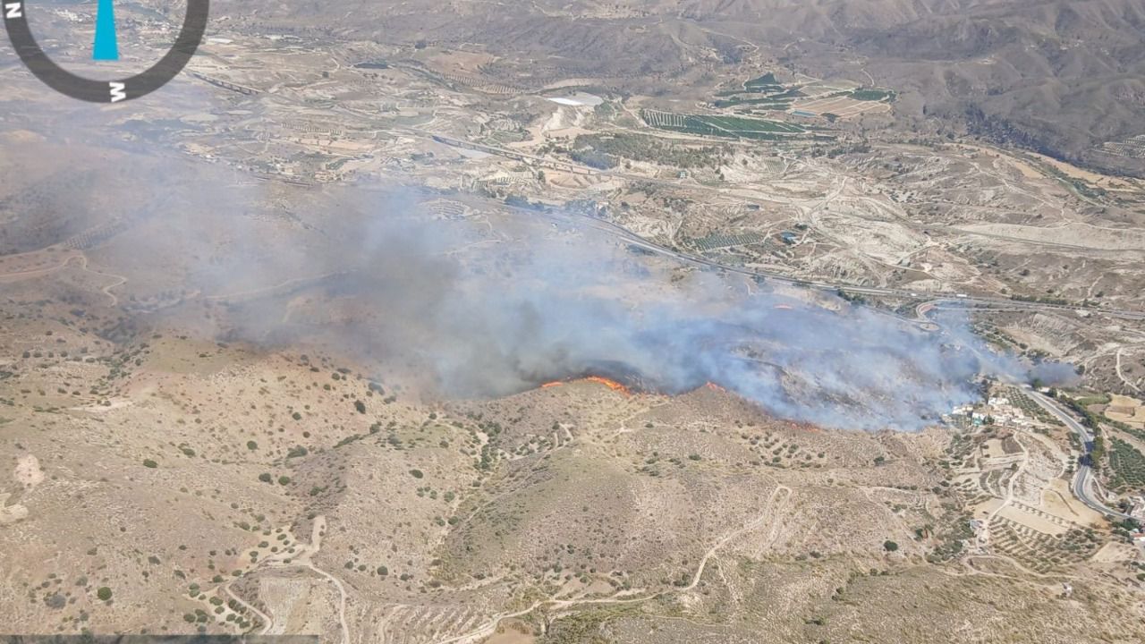 Vista aérea del incendio