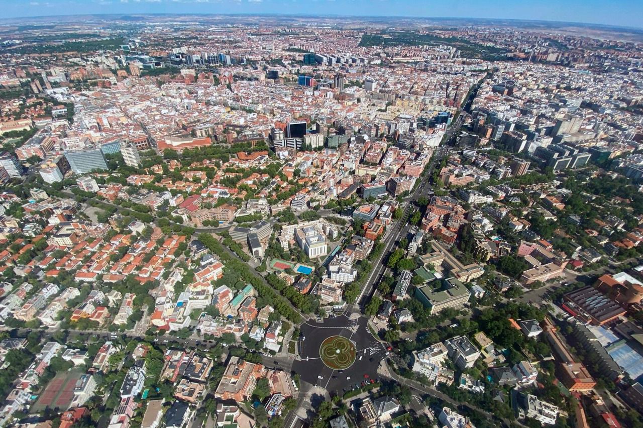 Perspectiva aérea de la capital. Visor Geoportal Ayuntamiento de Madrid