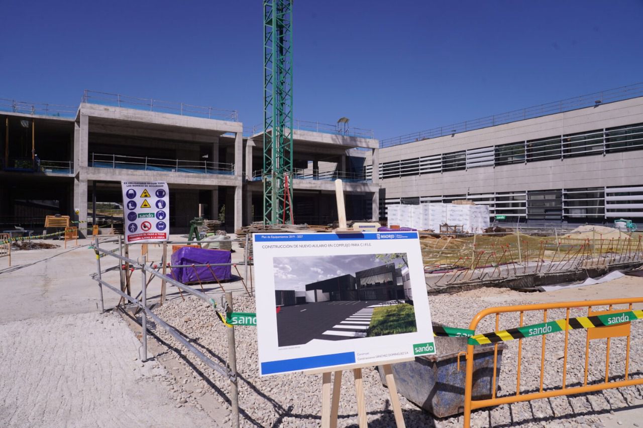 Obras del nuevo aulario del Centro Integral de Formación de Seguridad y Emergencias (Cifse) (Foto: Ayuntamiento de Madrid)